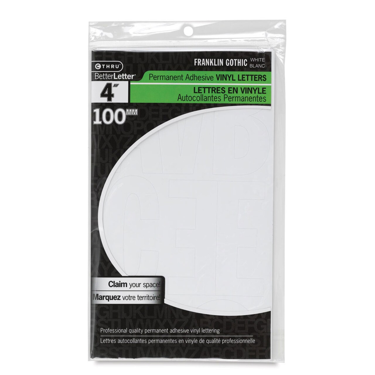 Westcott BetterLetter Self-Adhesive Vinyl Letters – 4” Permanent Letters, Franklin Gothic, White